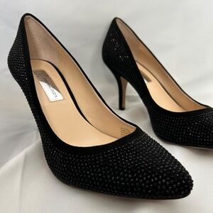 INC International Concepts Black Embellished Pointed Toe‎ Pumps, Size 6M